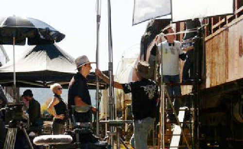 Coffs Coast film-maker Simon Portus on the set with cast and crew of Tomorrow. Coffs Coast film-maker Simon Portus on the set with cast and crew of Tomorrow.